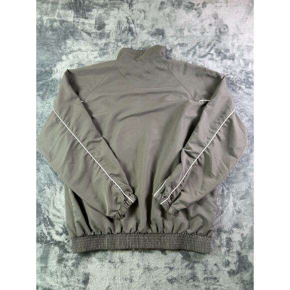 Spalding Mens Large Track Jacket Gray Red Full Zip Windbreaker Retro Y2K‎ 90s - Picture 6 of 7